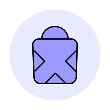 Alışveriş poşeti simgesi, vektör illüstrasyonu basit tasarım