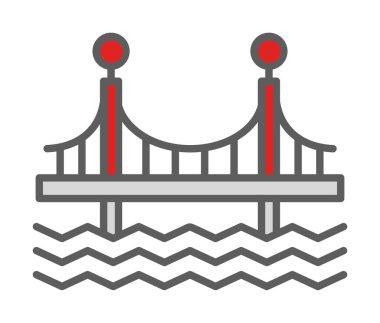 Köprü modern simgesinin vektör illüstrasyonu