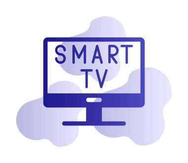 Basit Akıllı TV simgesi, vektör illüstrasyonu