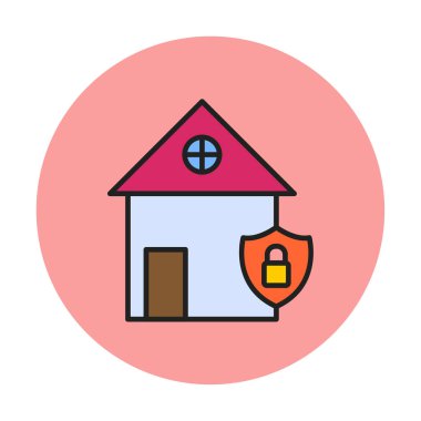 ev güvenlik simgesi, vektör çizim                                    