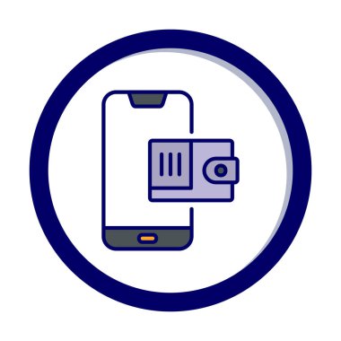 m-cüzdan vektör çizim tasarım ile Smartphone aygıtı