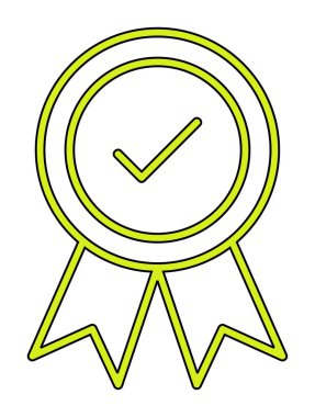 Onaylanmış madalya simgesi, vektör illüstrasyonu.