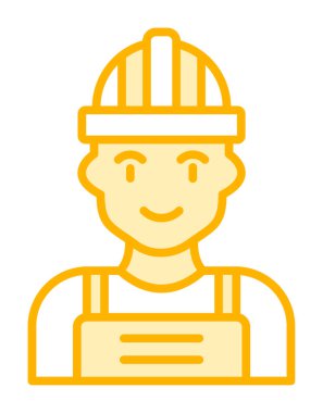 Kask simgesi olan işçiler, vektör illüstrasyonu 