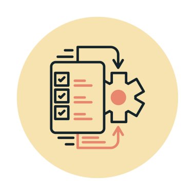 Çalışma akışı simgesi tasarımı, vektör illüstrasyonu                            