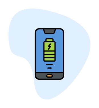 Basit Kablosuz Şarj simgesi, vektör illüstrasyonu