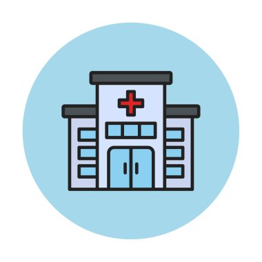 Hastane inşa çizgisi ikon vektörü