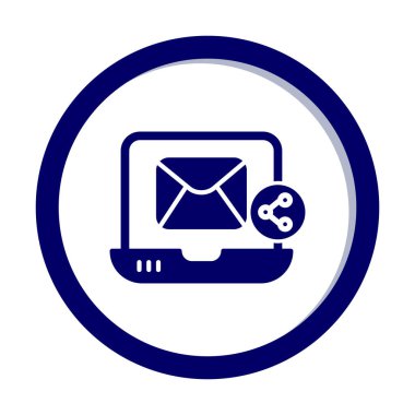 E- posta simgesi olan dizüstü bilgisayar. vektör illüstrasyonu 