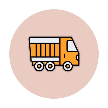 Kamyon ikonu vektörü. İnce çizgi işareti. izole resim