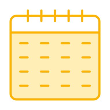 Takvim düzlüğü simgesi, vektör illüstrasyonu 