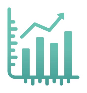 Hisse senetleri büyüyor. Web simgesi basit illüstrasyon