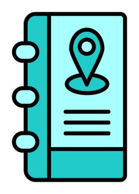 Soyut arkaplan vektöründe adres defteri simgesi izole edildi