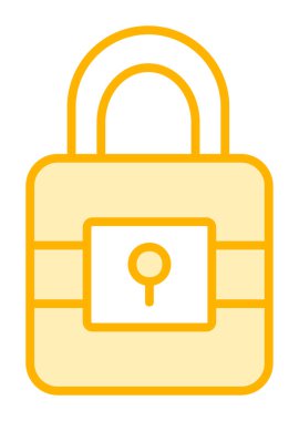 Beyaz arkaplanda asma kilit vektör çizimi