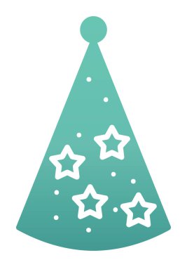 Basit Parti Şapkası simgesi, vektör illüstrasyonu