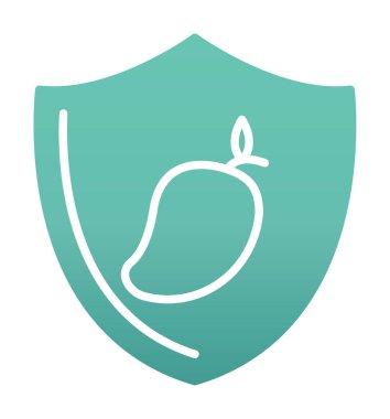 Shield 'in mango meyveli vektör çizimi   