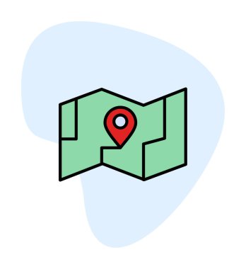 GPS konum vektörü simgesine sahip harita