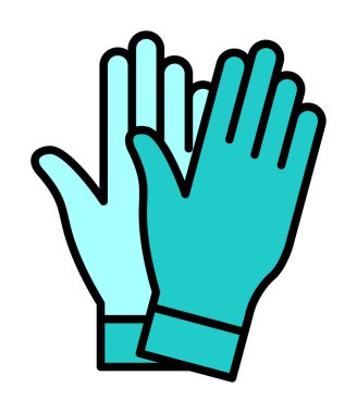 Saftey Eldivenleri ikon vektör çizimi