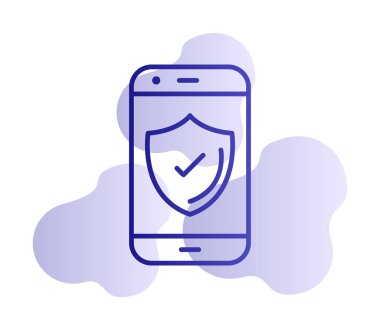 Güvenlik Düz simgesi, Kalkanlı Telefon 