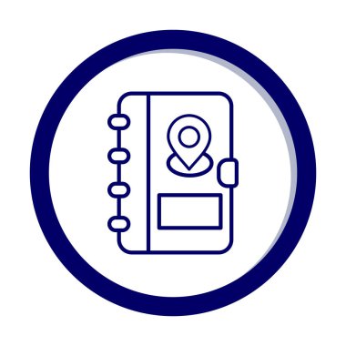 Soyut arkaplan vektöründe adres defteri simgesi izole edildi