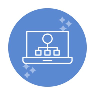 Basit Laptop Ekran simgesi, vektör illüstrasyonu