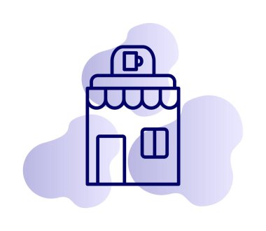 Kafe binası simgesi, vektör illüstrasyonu basit tasarım