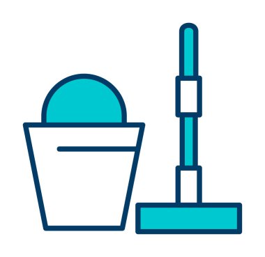 kova ve paspas simgeleri vektör illüstrasyonuName