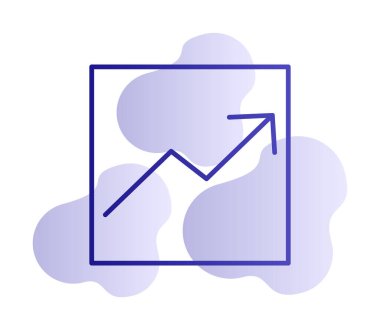 Basit iş ekonomisi grafik simgesi, vektör illüstrasyonu