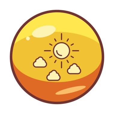 Güneş bulutların simge vektör çizim ile 