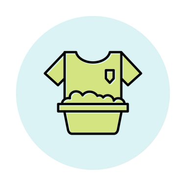 Çamaşır yıkama simgesi, vektör illüstrasyonu