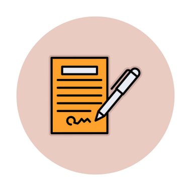 contract icon, vector illustration simple design