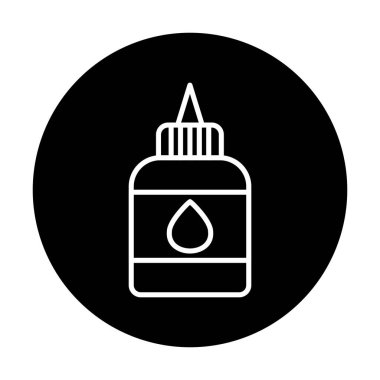 sıvı yapıştırıcı şişe ikonu vektör illüstrasyonu, yapıştırıcı logosu kavramı         