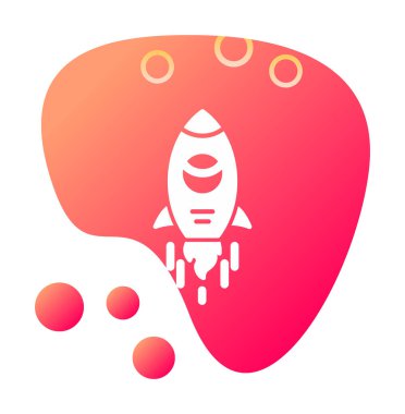 Basit uzay gemisi simgesi, vektör illüstrasyonu