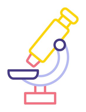 Mikroskop. Web simgesi basit illüstrasyon               