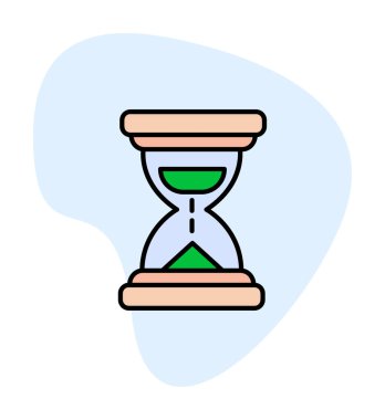 Kum saati simgesi, kum saati, vektör çizimi