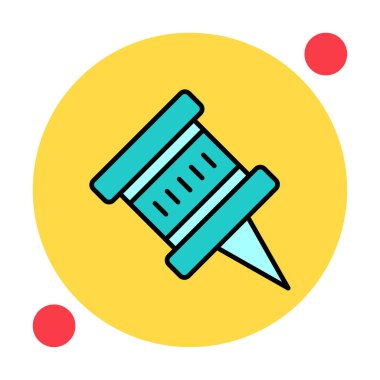 İğne simgesine bas. vektör illüstrasyonu