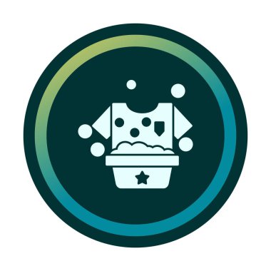 Çamaşır yıkama simgesi, vektör illüstrasyonu