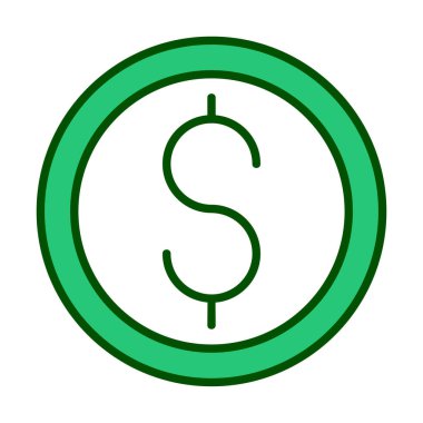 Dolar para ikonu vektör illüstrasyonu 