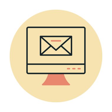 Basit e- posta simgesi, vektör illüstrasyonu