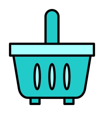 Alışveriş sepeti ikonu vektör illüstrasyonu          