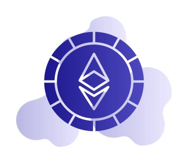 Ethereum Sikke ikonu vektör illüstrasyonu