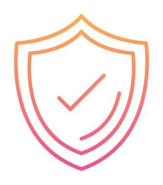 Güvenlik kalkanı simgesi, vektör illüstrasyonu