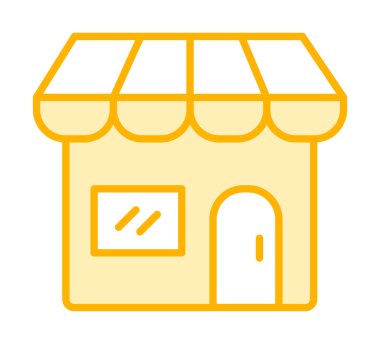 Dükkan cephesi simgesi, vektör illüstrasyonu