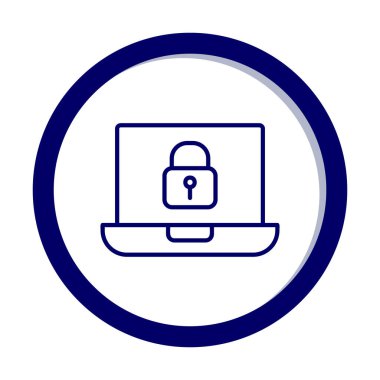 Dizüstü bilgisayar ekranına kilitle. Güvenlik kavramı vektör illüstrasyonu