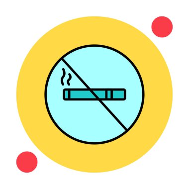 Beyaz arkaplanda sigara içme vektörü illüstrasyonu yok