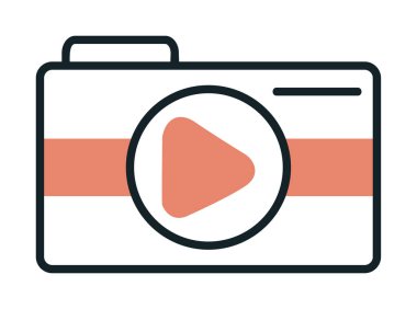 Video kamera. Web simgesi basit illüstrasyon 