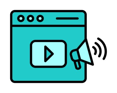 video pazarlama simgesi vektör illüstrasyonu