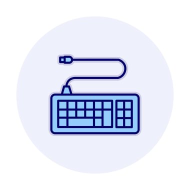 Kablolu klavye simgesinin basit web çizimi