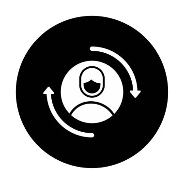 Ziyaretçi web simgesi, vektör illüstrasyonu geri getiriliyor