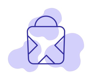 Alışveriş poşeti simgesi, vektör illüstrasyonu basit tasarım