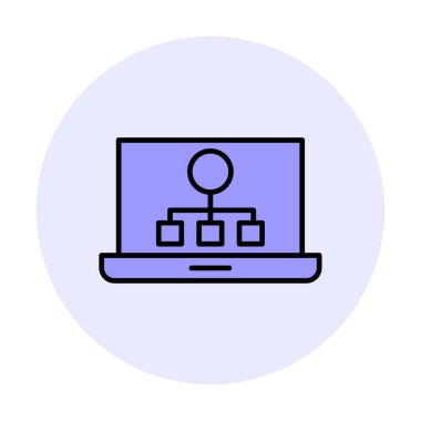 Basit Laptop Ekran simgesi, vektör illüstrasyonu