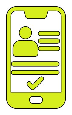 Kimlik vektör illüstrasyonlu akıllı telefon